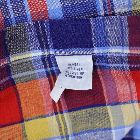 Ralph Lauren Shirt Linen Mens 3XLT Red Blue Yellow Plaid Button-Down - Picture 6 of 10